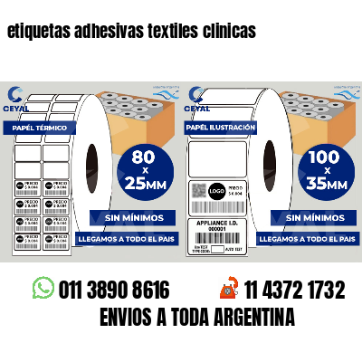 etiquetas adhesivas textiles clinicas