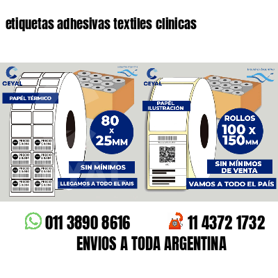 etiquetas adhesivas textiles clinicas