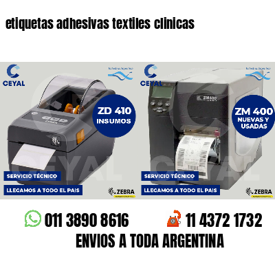 etiquetas adhesivas textiles clinicas
