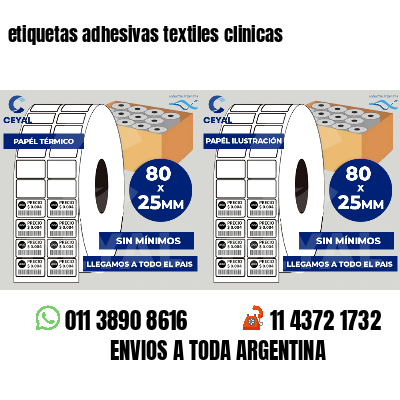 etiquetas adhesivas textiles clinicas