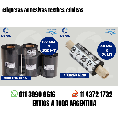 etiquetas adhesivas textiles clinicas