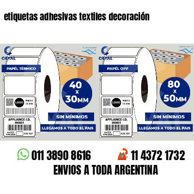 etiquetas adhesivas textiles decoración