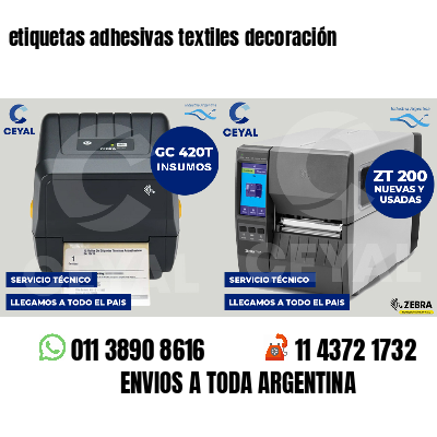 etiquetas adhesivas textiles decoración