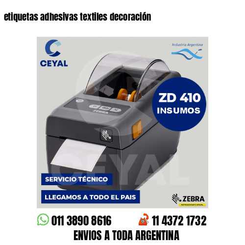 etiquetas adhesivas textiles decoración