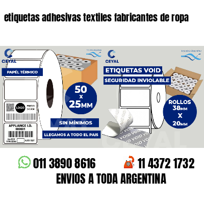 etiquetas adhesivas textiles fabricantes de ropa