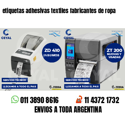 etiquetas adhesivas textiles fabricantes de ropa