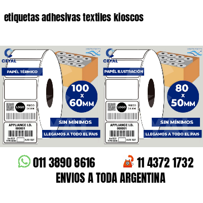 etiquetas adhesivas textiles kioscos