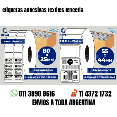 etiquetas adhesivas textiles lenceria