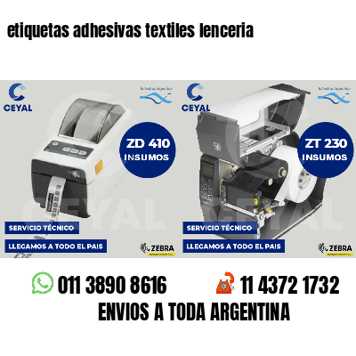 etiquetas adhesivas textiles lenceria