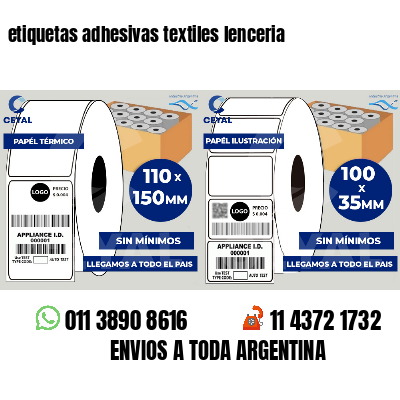etiquetas adhesivas textiles lenceria
