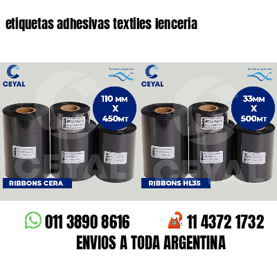 etiquetas adhesivas textiles lenceria