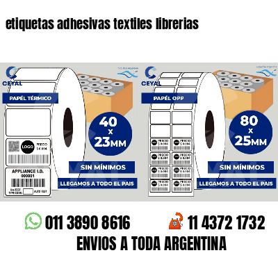 etiquetas adhesivas textiles librerias