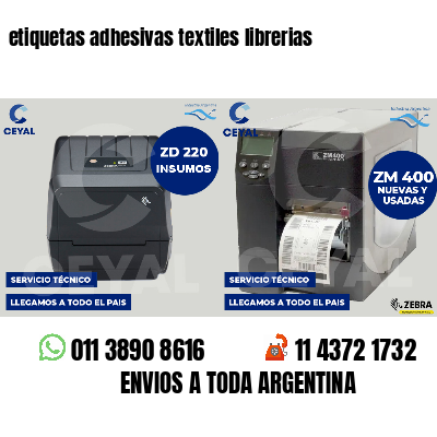 etiquetas adhesivas textiles librerias