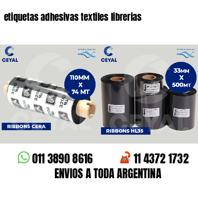 etiquetas adhesivas textiles librerias
