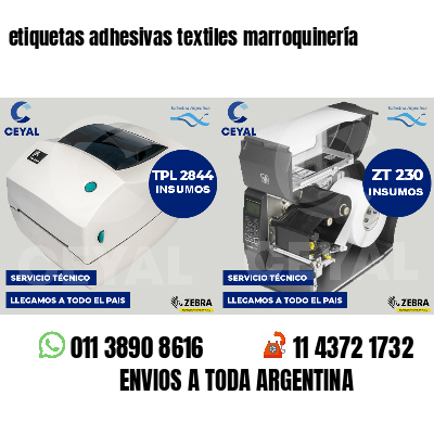 etiquetas adhesivas textiles marroquinería