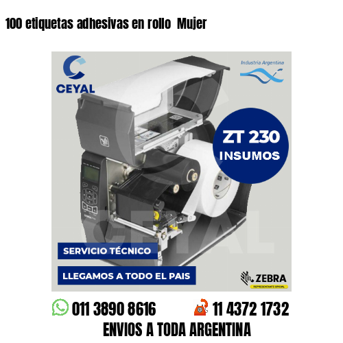 100 etiquetas adhesivas en rollo Mujer