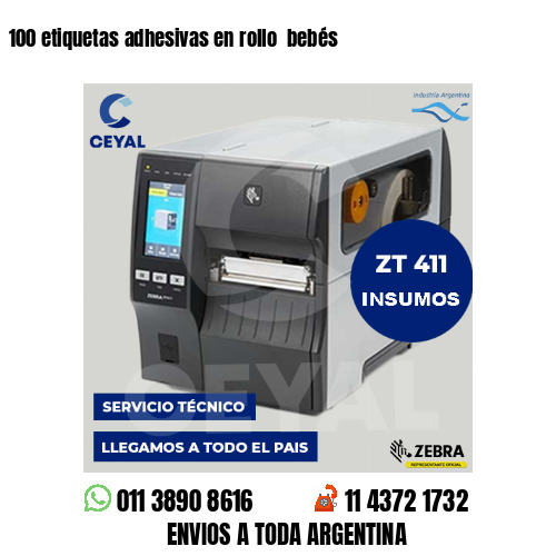 100 etiquetas adhesivas en rollo bebés