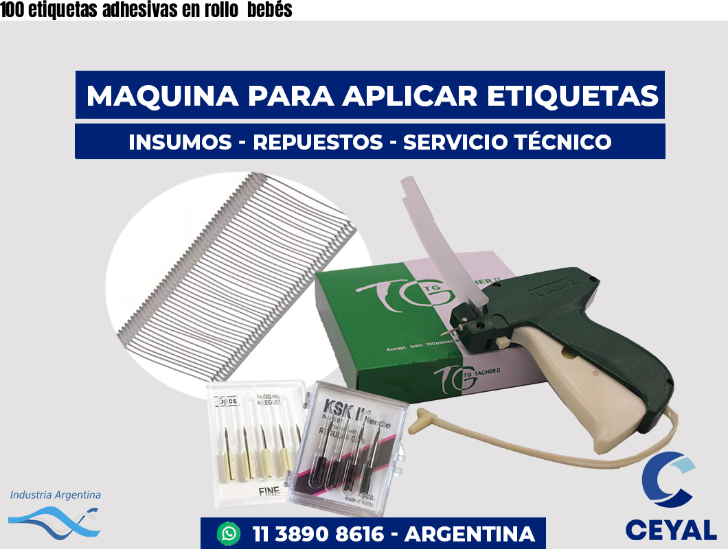 100 etiquetas adhesivas en rollo bebés