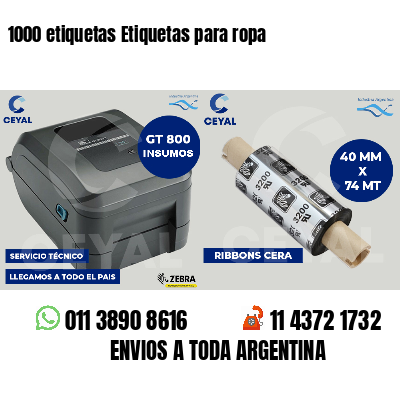1000 etiquetas Etiquetas para ropa