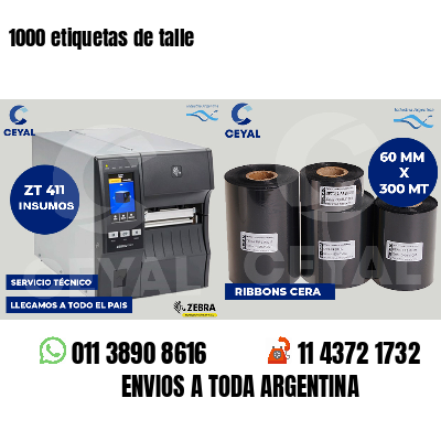 1000 etiquetas de talle