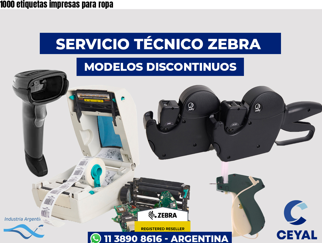 1000 etiquetas impresas para ropa