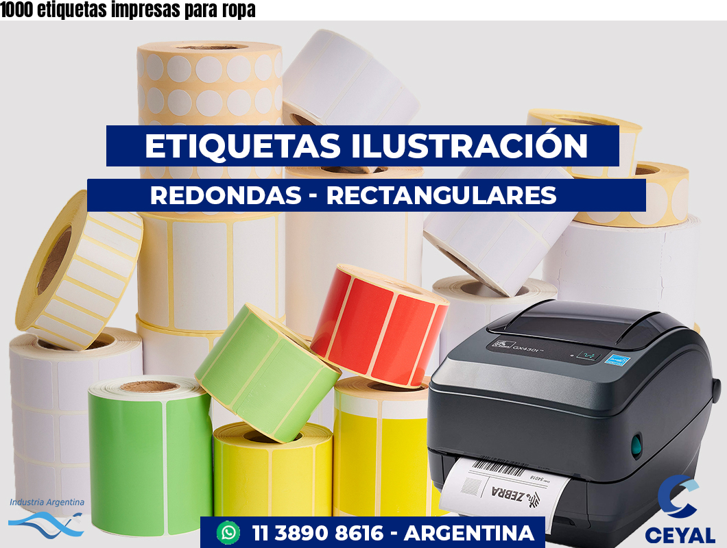 1000 etiquetas impresas para ropa