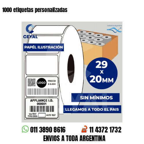 1000 etiquetas personalizadas