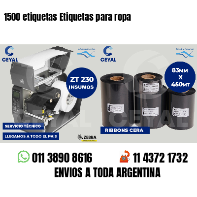 1500 etiquetas Etiquetas para ropa