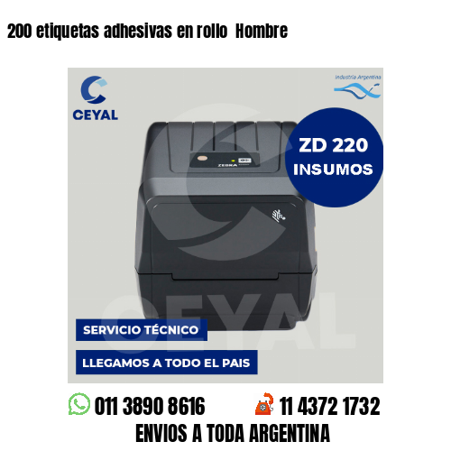 200 etiquetas adhesivas en rollo Hombre
