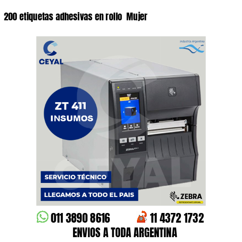 200 etiquetas adhesivas en rollo Mujer