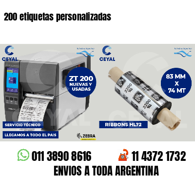 200 etiquetas personalizadas