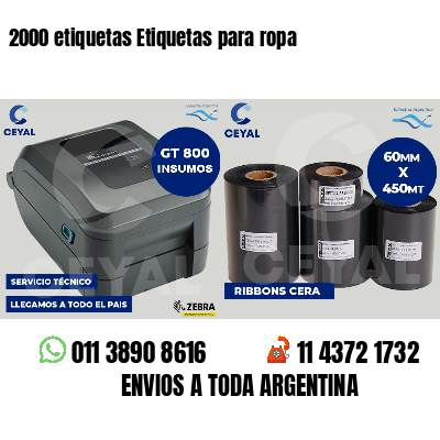 2000 etiquetas Etiquetas para ropa