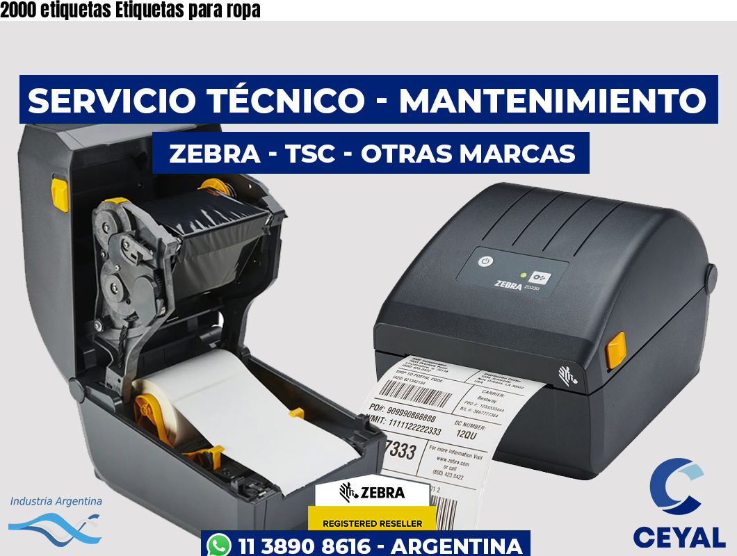 2000 etiquetas Etiquetas para ropa