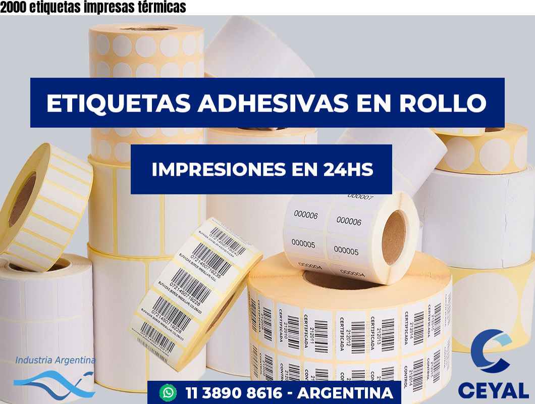 2000 etiquetas impresas térmicas