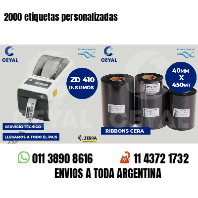 2000 etiquetas personalizadas