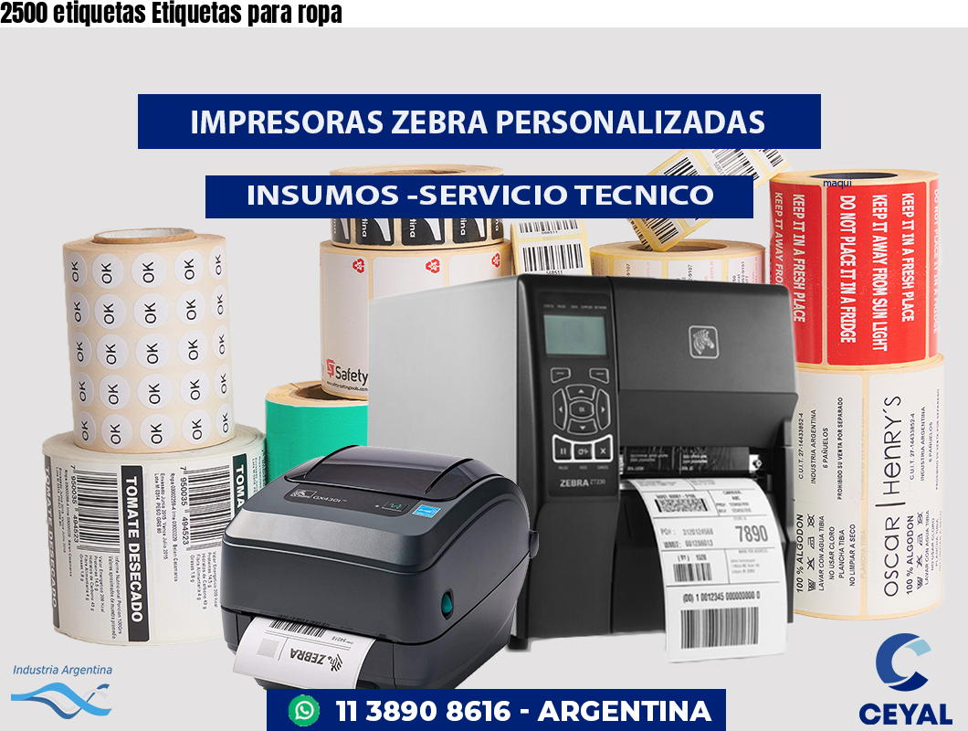 2500 etiquetas Etiquetas para ropa