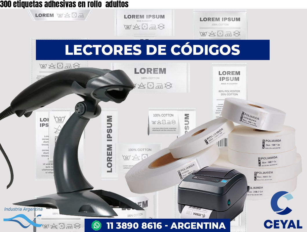 300 etiquetas adhesivas en rollo  adultos