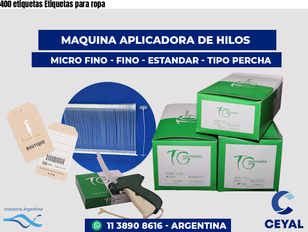 400 etiquetas Etiquetas para ropa