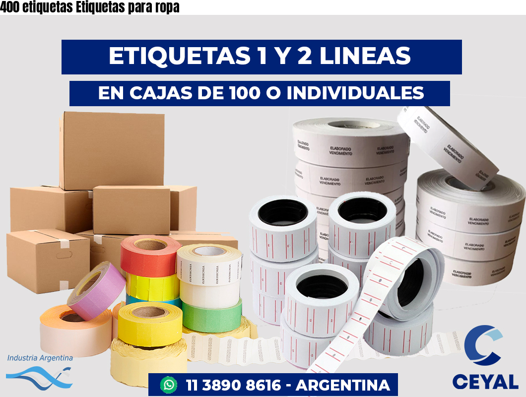 400 etiquetas Etiquetas para ropa