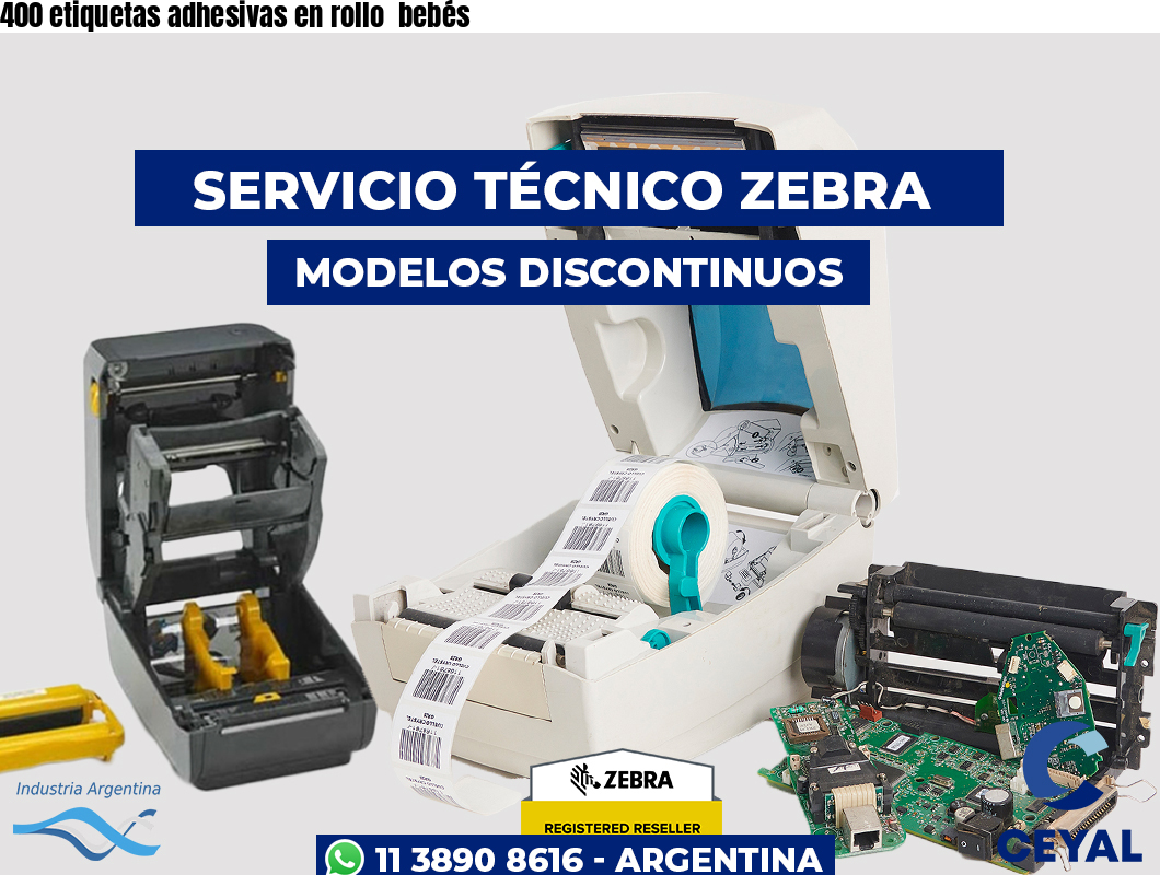 400 etiquetas adhesivas en rollo bebés