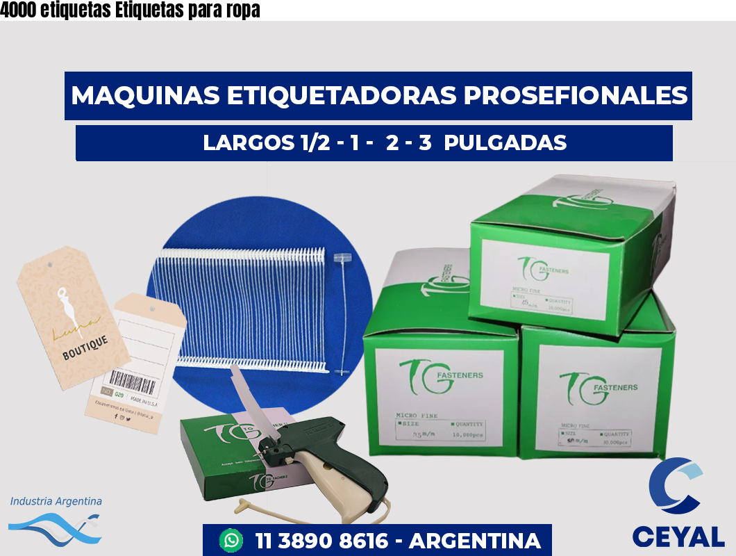 4000 etiquetas Etiquetas para ropa