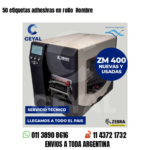 50 etiquetas adhesivas en rollo Hombre