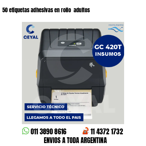 50 etiquetas adhesivas en rollo adultos