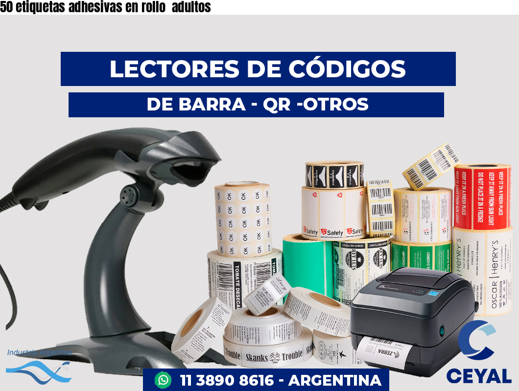 50 etiquetas adhesivas en rollo adultos