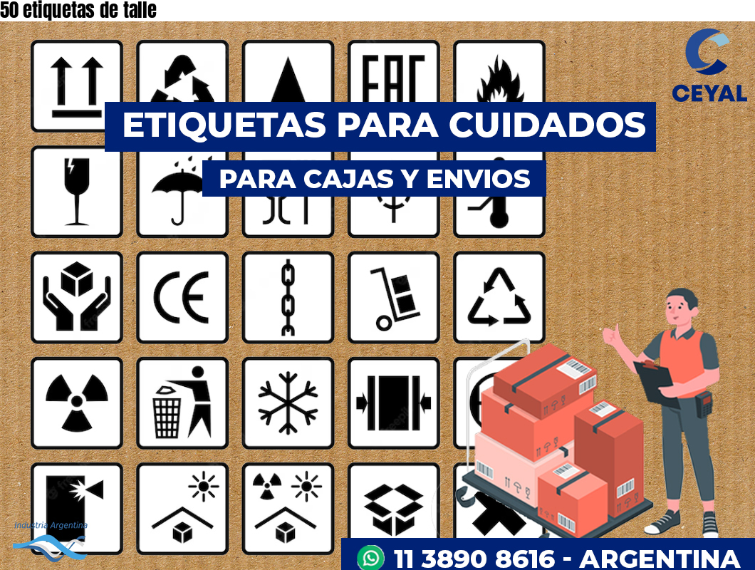 50 etiquetas de talle