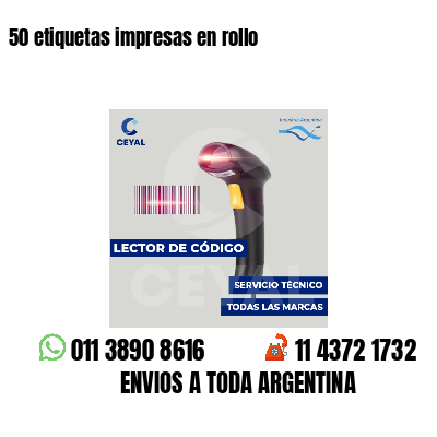 50 etiquetas impresas en rollo