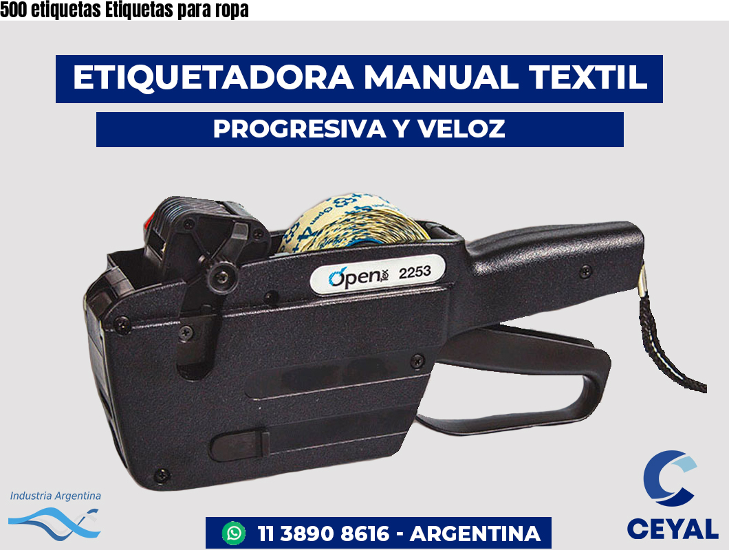 500 etiquetas Etiquetas para ropa