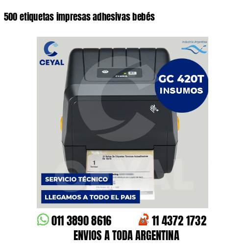 500 etiquetas impresas adhesivas bebés