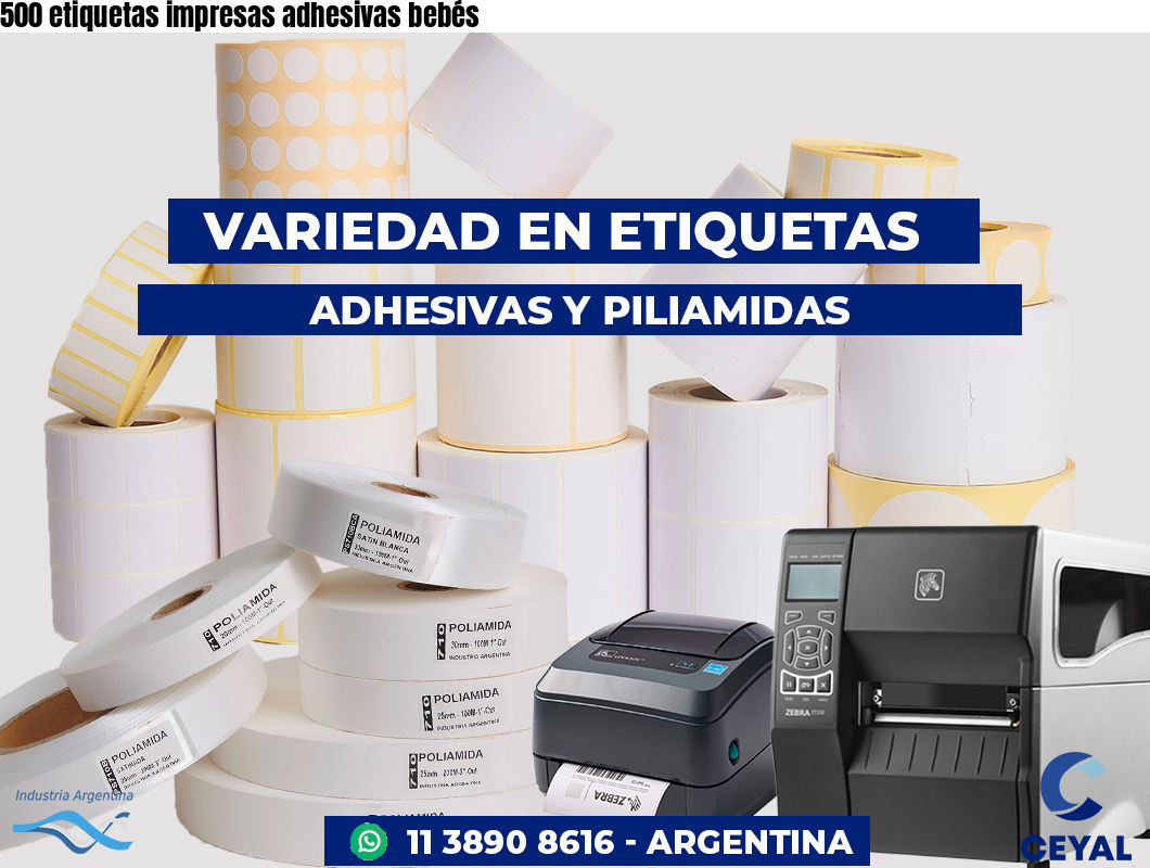 500 etiquetas impresas adhesivas bebés