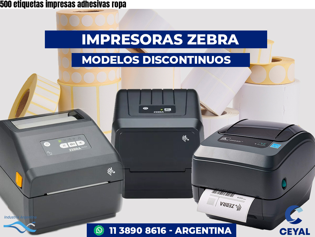 500 etiquetas impresas adhesivas ropa